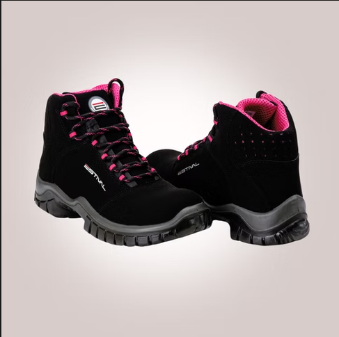 Bota em Microfibra - Preto e Rosa - Estival - CA 44558 Bota em Microfibra - Preto e Rosa - Estival - CA 44558