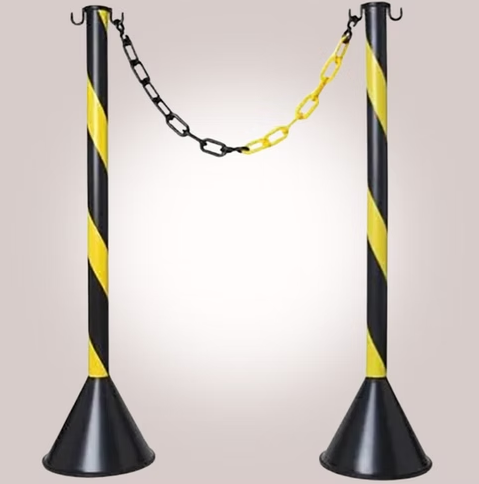 Pedestal Plástico para Sinalização - Preto e Amarelo 90cm Pedestal Plástico para Sinalização - Preto e Amarelo 90cm
